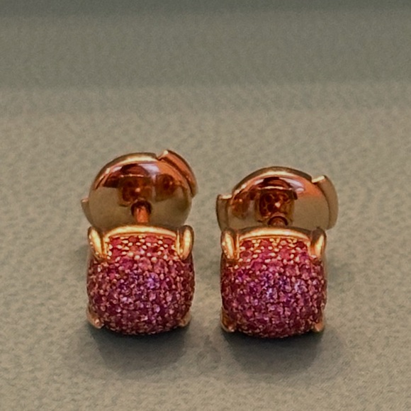 Tiffany & Co. Jewelry - Tiffany&Co. 18k Rose Gold Paloma Picasso Sugar Stack Pink Sapphires Earrings